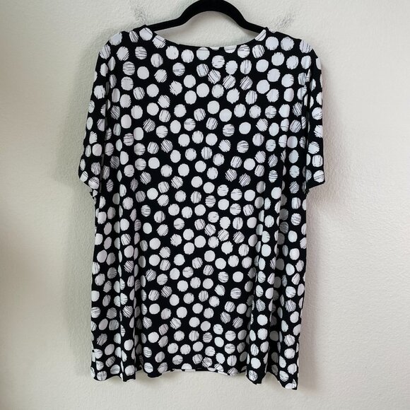 SUSAN GRAVER Womens Plus 2X Top Square Neck Short Sleeve Tunic Stretch Shirt - Picture 8 of 10